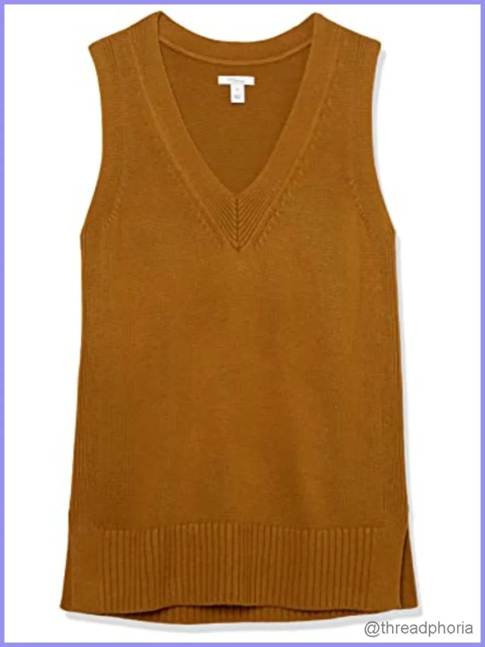 Ultra Soft Sweater Vest - Brown - Regular Fit - V-Neck - Rayon/Nylon
